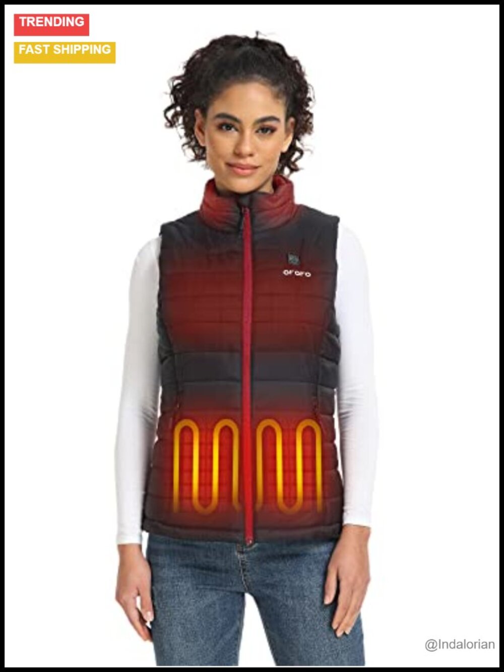 Women's Heated Vest 4-Zone Portable Electric Puffer
